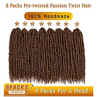 Pretwisted Passion Twist Hair 8 Packs 112 Strands Pre Looped Passion Twist Braiding Hair For Women Short Passion Twists Croch