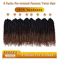 Pretwisted Passion Twist Hair 8 Packs 112 Strands Pre Looped Passion Twist Braiding Hair For Women Short Passion Twists Croch