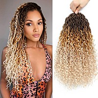 Goddess Locs Crochet Hair Ombre 18 Inch 7 Packs Faux Locs Crochet Hair Soft Crochet Locs Boho Locs Crochet Hair Synthetic Hippie