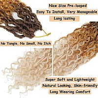 Goddess Locs Crochet Hair Ombre 18 Inch 7 Packs Faux Locs Crochet Hair Soft Crochet Locs Boho Locs Crochet Hair Synthetic Hippie