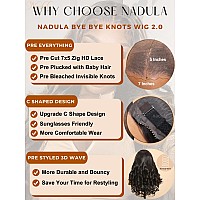 Nadula Bye Bye Knots Glueless Body Wave Wig Ombre Highlight Loose Wave Lace Front Wig Human Hair Pre Plucked 7X5 Hd Pre Cut Lac