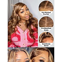 Nadula Pre Everything Glueless Honey Blonde 13X4 Hd Pre Cut Body Wave Lace Front Wig Human Hair Pre Plucked Invisible Bye Bye Kn