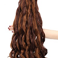 French Curly Braiding Hair 24 Inch 8 Packs Pre Stretched Bouncy Braiding Hair Loose Wavy Braiding Hair Synthetic Hair Extensi