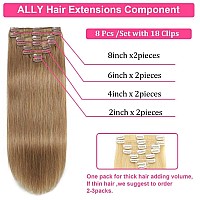 Honey Blonde Clip In Real Human Hair Extensions 90G 22Inch 8Pcs Soft Straight Natural Hair Extensions For Women22 Inch 90G 27