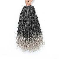 8 Packs Goddess Box Braids Crochet Hair 12 Inch Crochet Box Braids Bohomian Box Braid Crochet Hair Synthetic Braiding Hair Boh