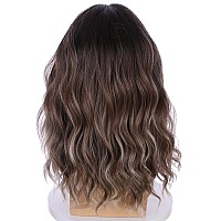 Pattnium Mens Ombre Brown Wig Long Curly Wavy Brown To Blonde Wig Middle Length Mixed Brown Hair Wig Halloween Cosplay Costume P