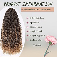 8 Packs New Goddess Locs Crochet Hair 22 Inch Prelooped River Locs Crochet Hair With Curly Ends Curly Faux Locs Braids Hair Boh