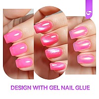 Uv Glue For Nails 6 In 1 Uv Nail Glue With Jelly Gel Polish Base Coatgelike Ec Strong Adhesive For Press On Nails Acrylic Tip