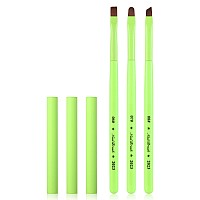 Fluorescent Green Nail Art Clean Up Brushes For Cleaning Polish Mistakes On The Cuticles Acetone Resistant Nail Brushes And Fi