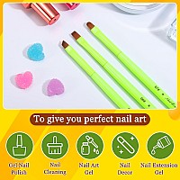 Fluorescent Green Nail Art Clean Up Brushes For Cleaning Polish Mistakes On The Cuticles Acetone Resistant Nail Brushes And Fi