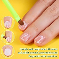 Fluorescent Green Nail Art Clean Up Brushes For Cleaning Polish Mistakes On The Cuticles Acetone Resistant Nail Brushes And Fi