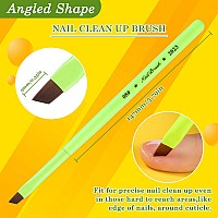 Fluorescent Green Nail Art Clean Up Brushes For Cleaning Polish Mistakes On The Cuticles Acetone Resistant Nail Brushes And Fi