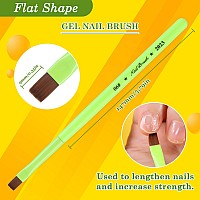 Fluorescent Green Nail Art Clean Up Brushes For Cleaning Polish Mistakes On The Cuticles Acetone Resistant Nail Brushes And Fi