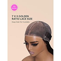 Unice Bye Bye Knots 7X5 Pre Cut Lace Glueless Wig Chestnut Brown Ombre Loose Wave Wig Pre Bleached Invisible Knots Pre Everythin