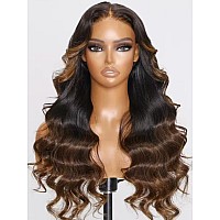 Unice Bye Bye Knots 7X5 Pre Cut Lace Glueless Wig Chestnut Brown Ombre Loose Wave Wig Pre Bleached Invisible Knots Pre Everythin