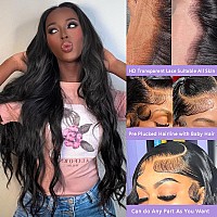 Vigriss 30 Inch Body Wave 13X4 Hd Lace Front Wigs Human Hair Pre Plucked Glueless Wigs Human Hair 180 Density Natural Black Huma