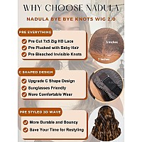 Nadula Bye Bye Knots Glueless Pre Everything Wig Balayage Brown Body Wave 7X5 Pre Cut Hd Lace Front Wigs Human Hair Pre Plucked