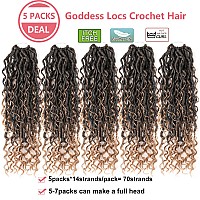 Ahrencan Crochet Goddess Locs 14 Inch 5 Packs Boho Goddess Locs Crochet Hair With Curly Endsfaux Locs Crochet Hair For Women P