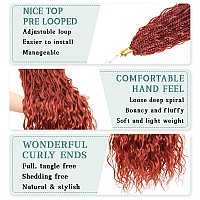 Liyate Reddish Brown Goddess Box Braids Crochet Hair For Women 24 Inch 7 Packs Bohemian Crochet Braids With Curly Ends Boho Box