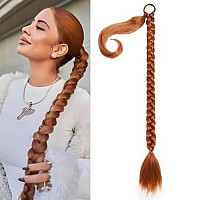 Charsun 26Inch Long Braided Ponytail Extensions For Women Straight Wrap Around Hair Extensions With Hair Tie Natural Soft Diy