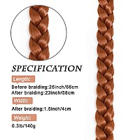 Charsun 26Inch Long Braided Ponytail Extensions For Women Straight Wrap Around Hair Extensions With Hair Tie Natural Soft Diy