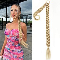 Charsun 26Inch Long Braided Ponytail Extensions For Women Straight Wrap Around Hair Extensions With Hair Tie Natural Soft Diy