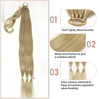 Charsun 26Inch Long Braided Ponytail Extensions For Women Straight Wrap Around Hair Extensions With Hair Tie Natural Soft Diy