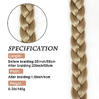 Charsun 26Inch Long Braided Ponytail Extensions For Women Straight Wrap Around Hair Extensions With Hair Tie Natural Soft Diy