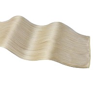 Full Shine Genius Weft Hair Extensions Human Hair Color Platinum Blonde Sew In Hair Extensions Hand Tied Extensions Straight Hai