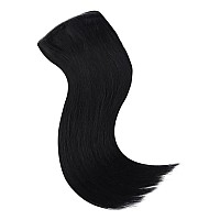 Full Shine Genius Weft Hair Extensions Straight Human Hair Bundles Color Jet Balck Hair Extensions Soft Hair Hand Tied Extension