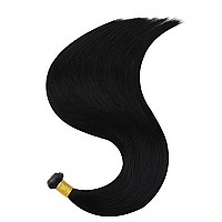 Full Shine Genius Weft Hair Extensions Straight Human Hair Bundles Color Jet Balck Hair Extensions Soft Hair Hand Tied Extension