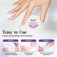 Mizhse Solid Builder Gel For Nails Aurora Purple Nonsticky Hard Gel Sculpting Gel Mermaid Pearl 3D Gel Nail Art Building Gel