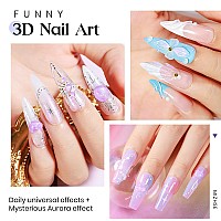 Mizhse Solid Builder Gel For Nails Aurora Purple Nonsticky Hard Gel Sculpting Gel Mermaid Pearl 3D Gel Nail Art Building Gel