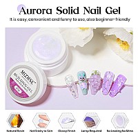 Mizhse Solid Builder Gel For Nails Aurora Purple Nonsticky Hard Gel Sculpting Gel Mermaid Pearl 3D Gel Nail Art Building Gel