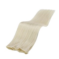 Full Shine Genius Weft Human Hair Extensions Remy Straight Hair Hand Tied Weft Extensions Remy Hair Color White Blonde Sew In Ex