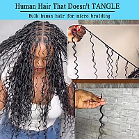 Burgundy Human Braiding Hair For Boho Braids Bohemian Knotless 99J Wet And Wavy Deep Wave Curly Curls Bulk Human Hair No Weft 2