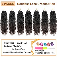 Goddess Locs Crochet Hair 24 Inch 7 Packs Long Faux Locs Crochet Hair Soft Crochet Locs Boho Locs Crochet Hair Synthetic Hippie