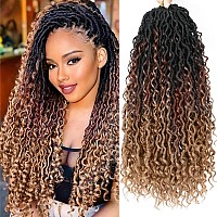 Alicoco Goddess Locs Crochet Hair 18 Inch 8 Packs Faux Locs Crochet Hair For Women Boho Locs Prelooped River Crochet Locs With