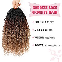 Alicoco Goddess Locs Crochet Hair 18 Inch 8 Packs Faux Locs Crochet Hair For Women Boho Locs Prelooped River Crochet Locs With