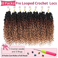 Alicoco Goddess Locs Crochet Hair 18 Inch 8 Packs Faux Locs Crochet Hair For Women Boho Locs Prelooped River Crochet Locs With