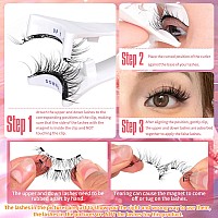 Alicrown Magnetic Eyelashes Wispy Lashes Cat Eye Magnetic Lashes With Applicator Natural Lashes Magnetic False Eyelashes No Glue