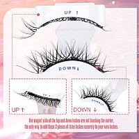 Alicrown Magnetic Eyelashes Wispy Lashes Cat Eye Magnetic Lashes With Applicator Natural Lashes Magnetic False Eyelashes No Glue