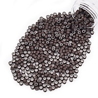 Vlasy 600Pcs 5Mm Silicone Lined Micro Ring Beads For Hair Extensions 5Colors Apply 600Pcs Brown