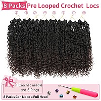 Alicoco Goddess Locs Crochet Hair 14 Inch 8 Packs Faux Locs Crochet Hair For Women Boho Locs Prelooped River Crochet Locs With