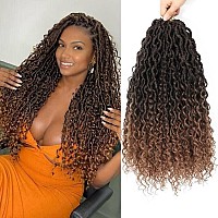 Alicoco Goddess Locs Crochet Hair 18 Inch 8 Packs Faux Locs Crochet Hair For Women Boho Locs Prelooped River Crochet Locs With