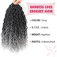 Alicoco Goddess Locs Crochet Hair 14 Inch 8 Packs Faux Locs Crochet Hair For Women Boho Locs Prelooped River Crochet Locs With