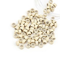 Vlasy 100Pcs 5Mm Silicone Lined Micro Ring Beads For Hair Extensions 5Colors Apply 100Pcs Blonde