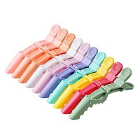 10Pcsset Multicolor Croc Clips Transparent Plastic Hairdresser Clips Hair Styling Sectioning Barrettes Professional Non Slip Al