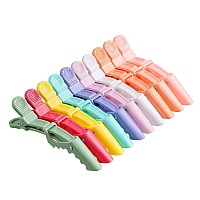 10Pcsset Multicolor Croc Clips Transparent Plastic Hairdresser Clips Hair Styling Sectioning Barrettes Professional Non Slip Al