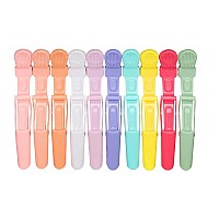 10Pcsset Multicolor Croc Clips Transparent Plastic Hairdresser Clips Hair Styling Sectioning Barrettes Professional Non Slip Al